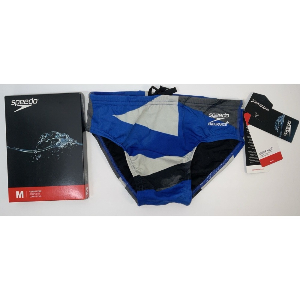 NIP Mens Speedo Competitive Endurance+ Glimmer Brief Swim Trunks - Blue - 28 - Picture 1 of 7